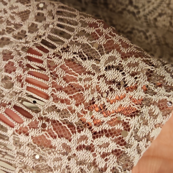 Taupe Lacey Dress| Jessica Howard| W Sz. 14 |Bridal, Winter Formal, Fairycore - Picture 6 of 13